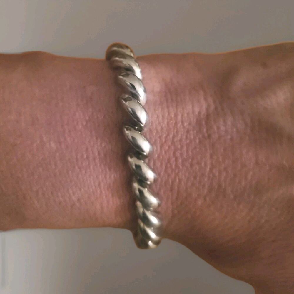 Vintage Lustrous, Sterling Silver San Marco Bracelet, Size 7.5